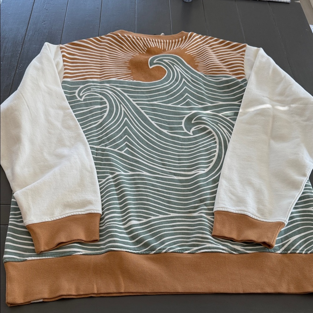 Happy Earth Unisex Crewneck Sweater - White, Brown, and Green